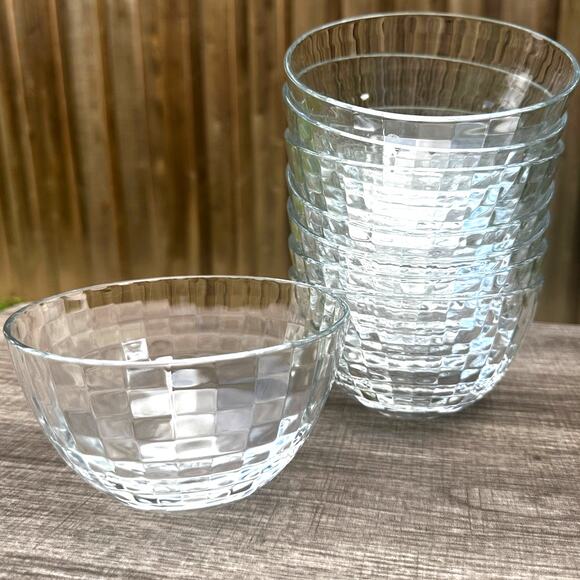 Vetri Delle Venezie Style Stunning Design Clear 5.5" Salad/Dessert Bowls-Set 8 - Picture 5 of 9